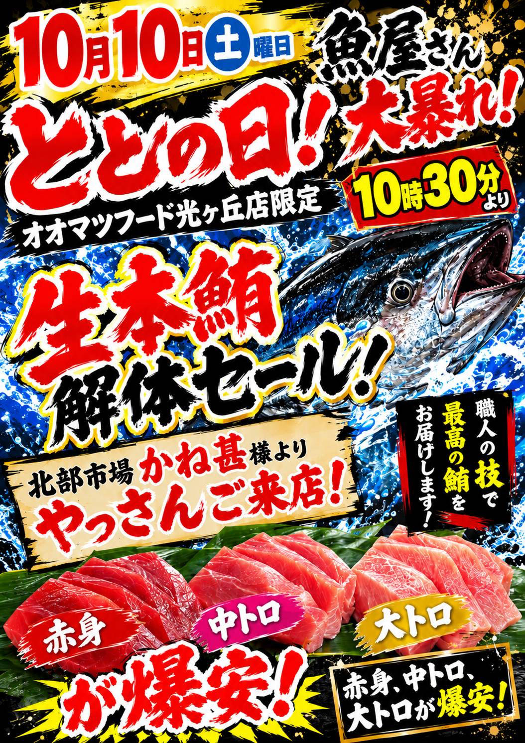 光ヶ丘店限定！生本鮪解体セール開催！！